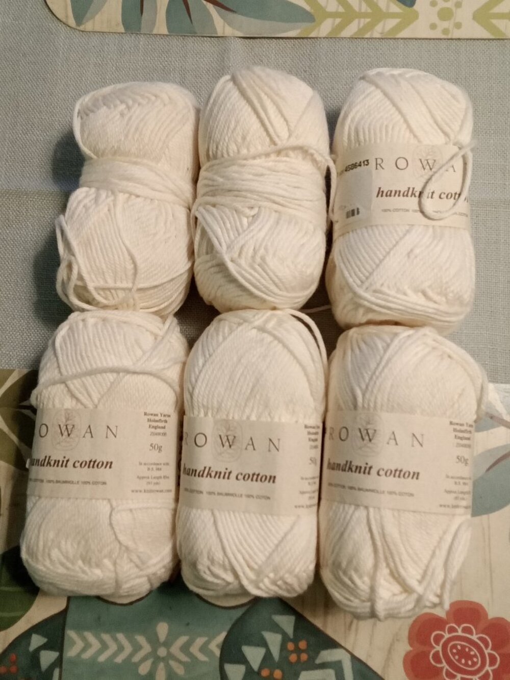 6 Skeins Rowan Cotton yarn - cream off white Color 251 Dyelot 4586413